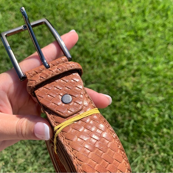 🇮🇹 NEW woven tan brown belt from Italy XL - Picture 6 of 6